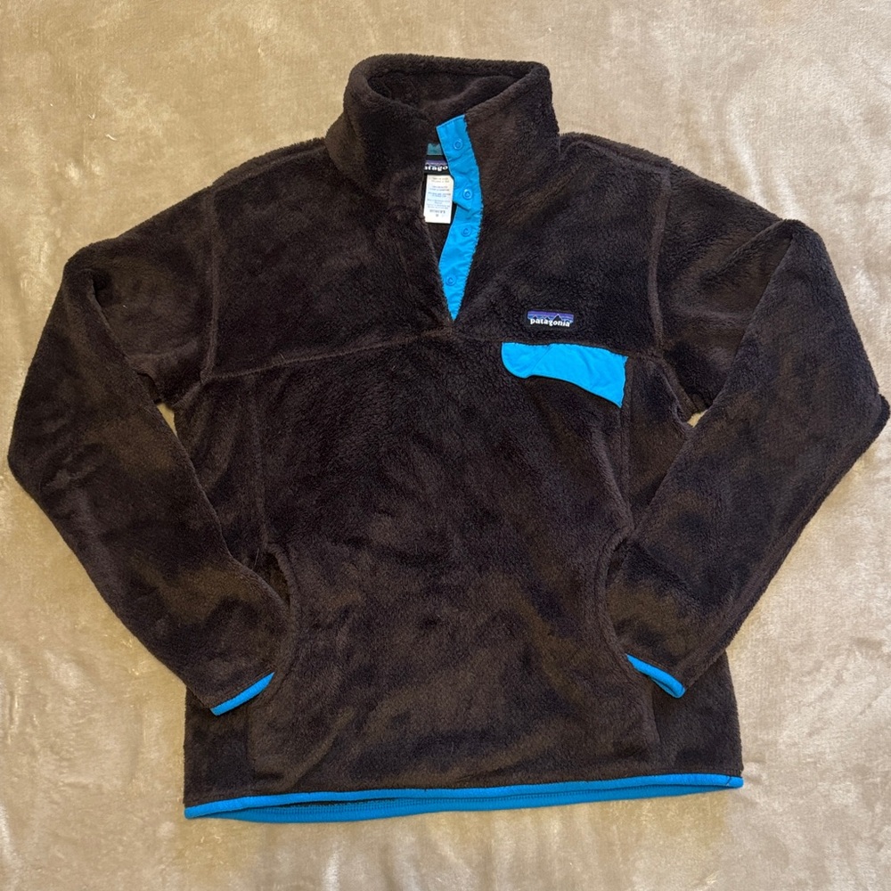 Patagonia Black Fleece with Blue Trim